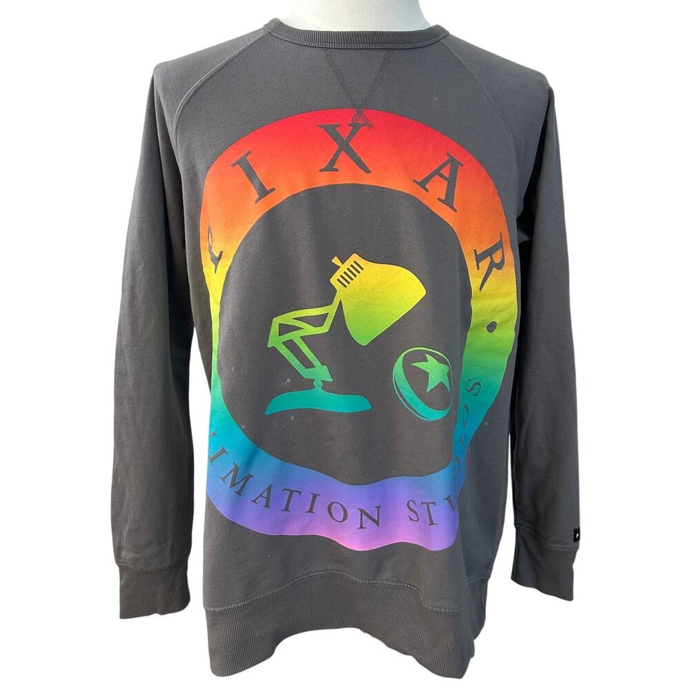 Disney Pixar Animation Studios Pride 2022 Rainbow Lamp Sweatshirt Size M Retired